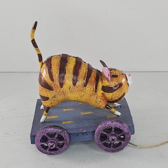 Ganz Metal Kitty Cat Pull Toy Folk Art Inspired Figure - Picture 4 of 8